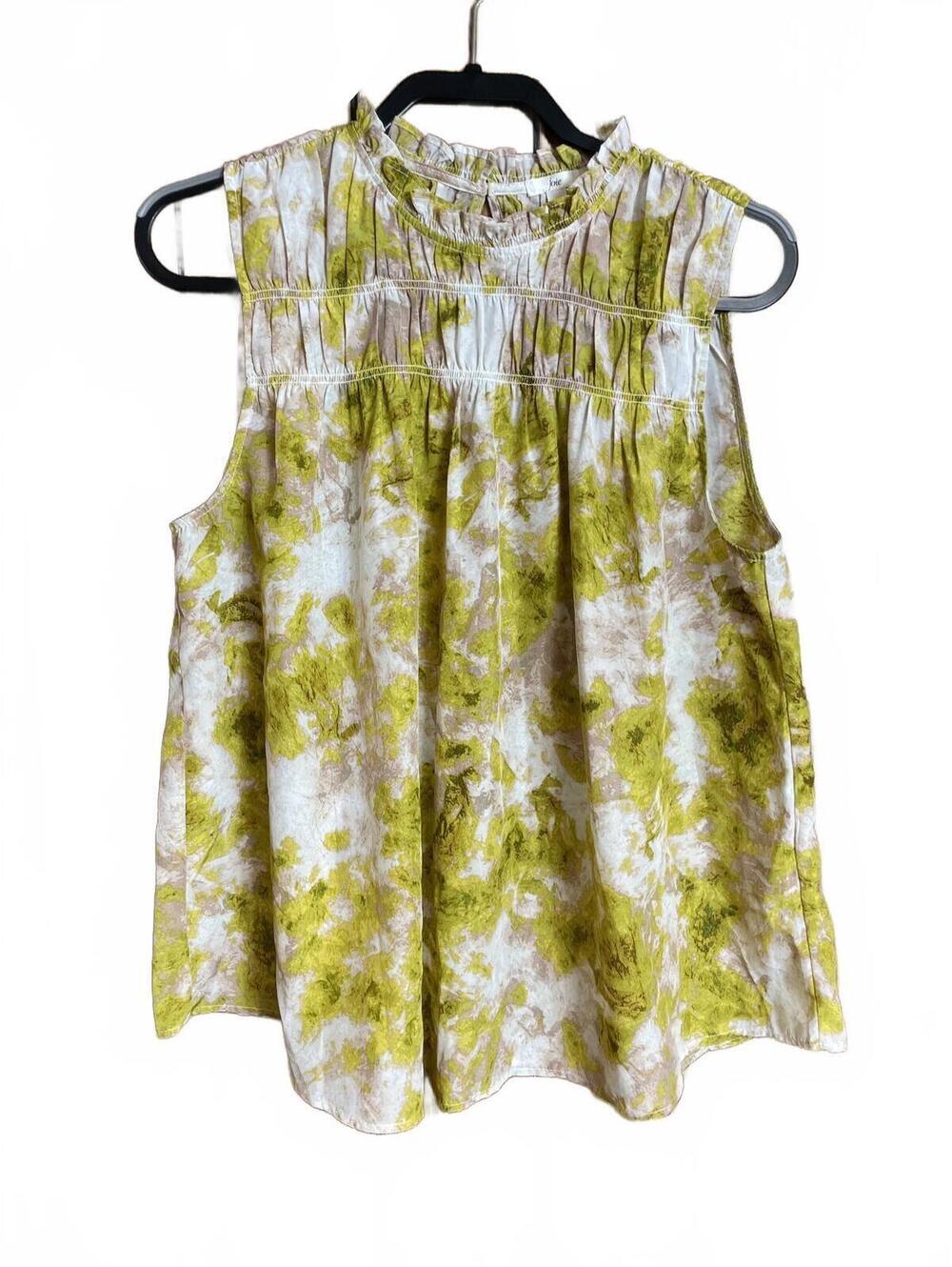 Joie sleeveless smocked blouse large